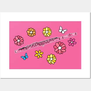 Mothers Day Flute Mom Female Flutist Woodwind Musician Posters and Art